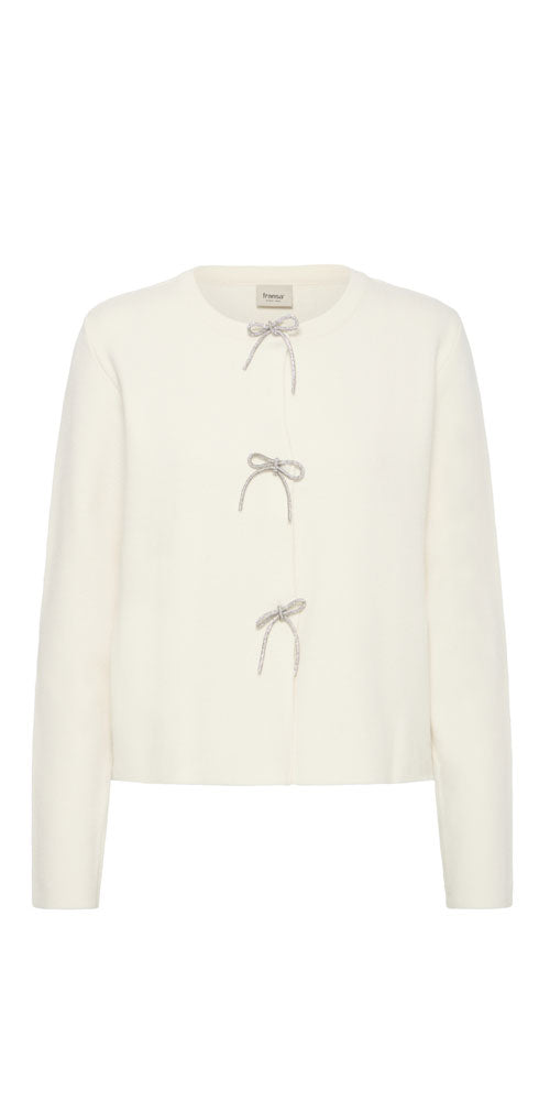 Fransa Bow Cardy, cream