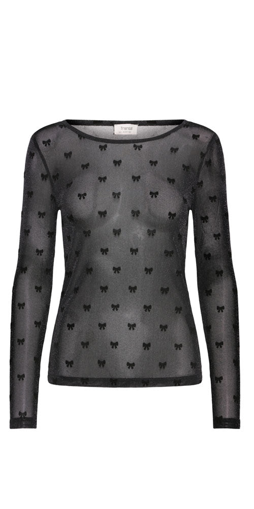 Fransa Mesh Layering Top, bows