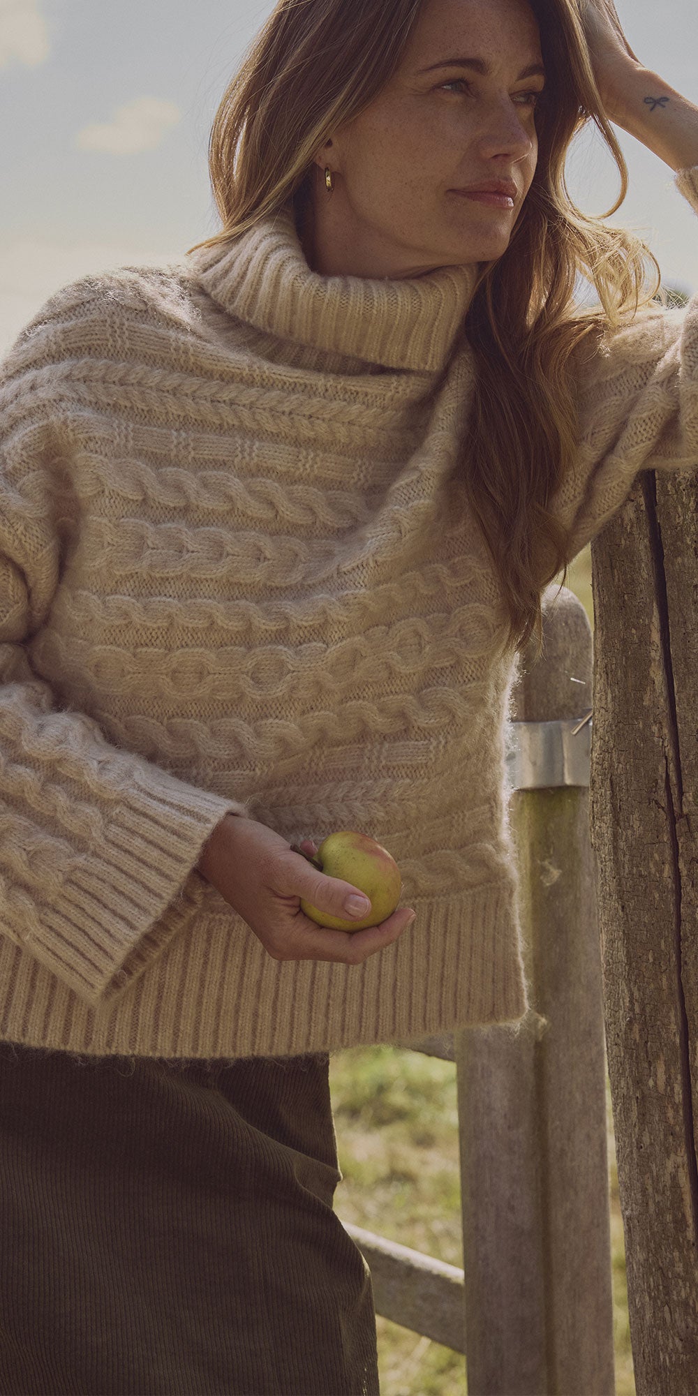 Fransa Boxy Cable Sweater