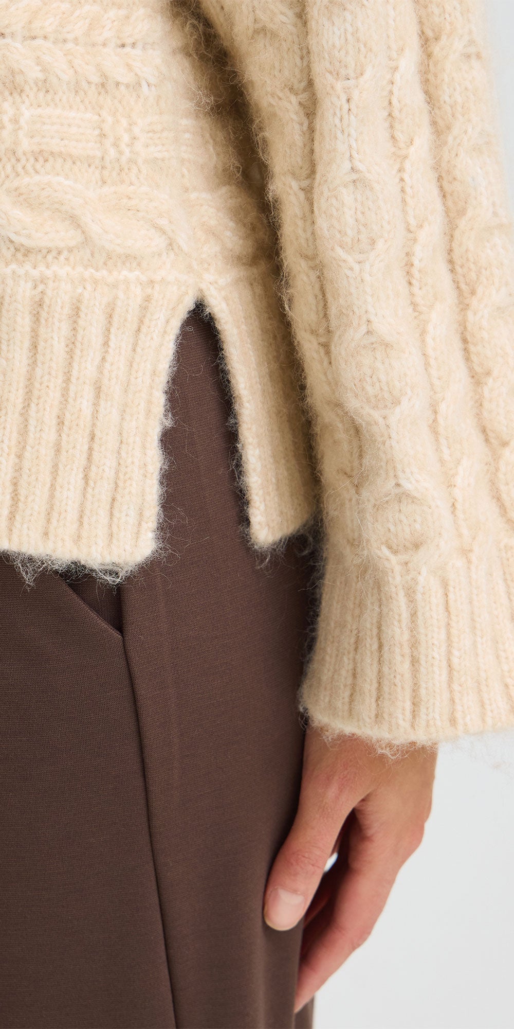 Fransa Boxy Cable Sweater
