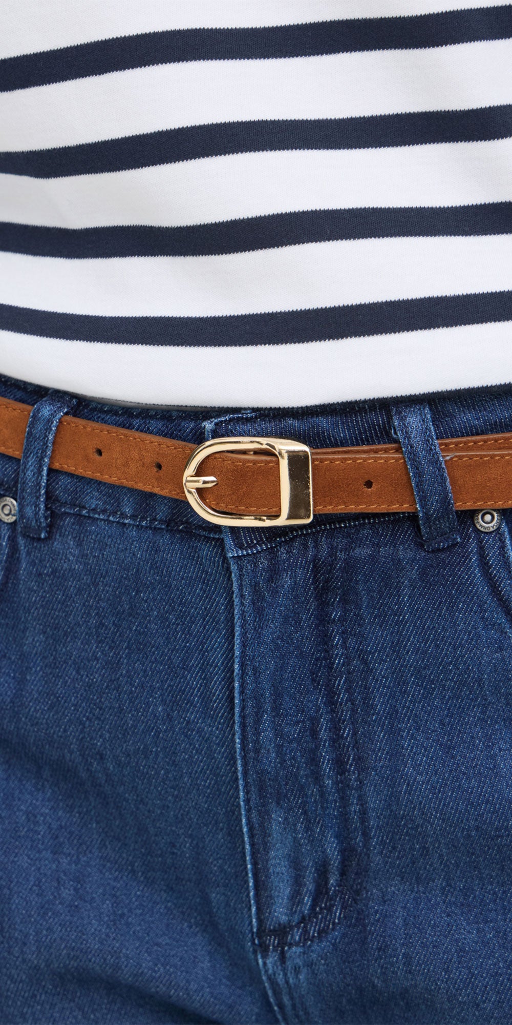 Fransa Faux Suede Belt, cognac
