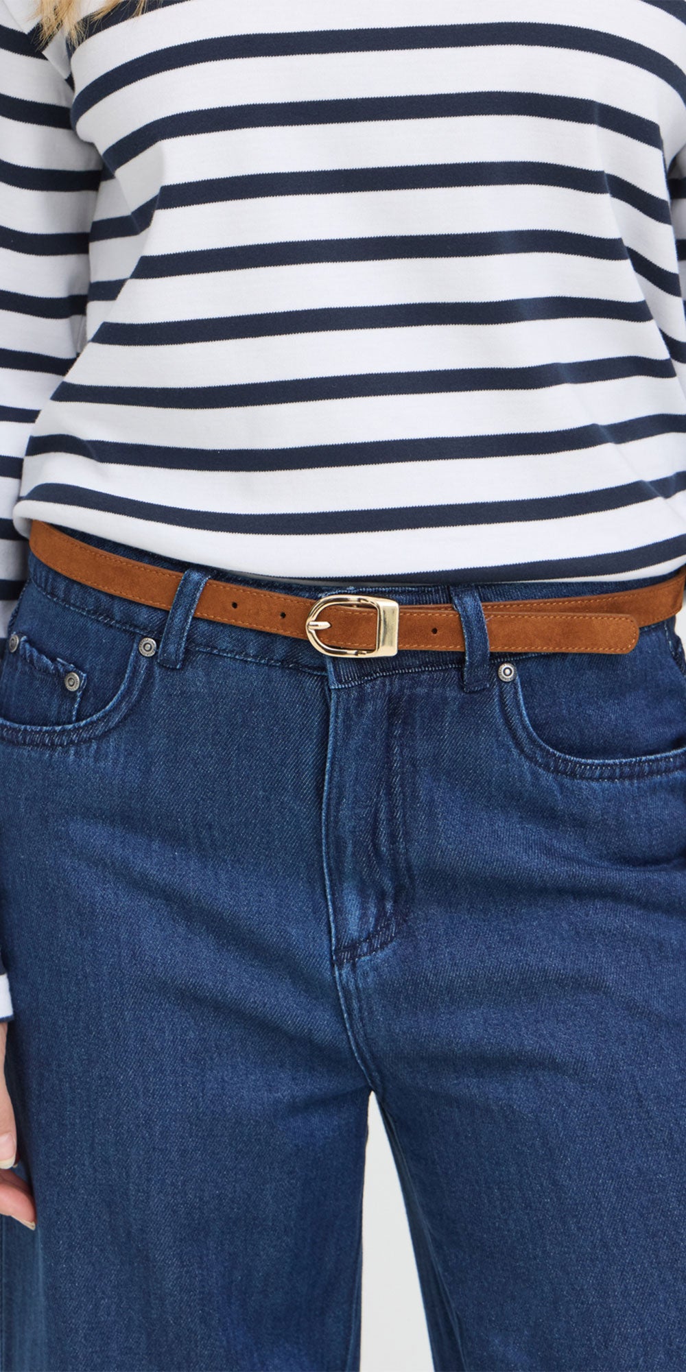 Fransa Faux Suede Belt, cognac