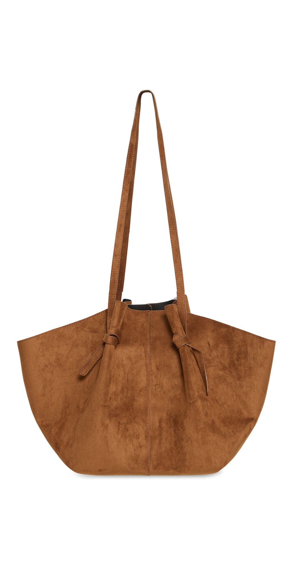 Fransa Faux Suede Tote, cognac