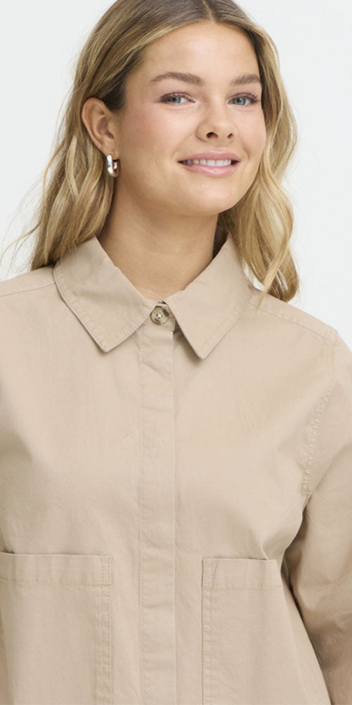 Fransa Cotton A-line Jacket