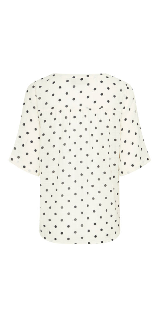 Fransa Cotton Polka Dot Shirt