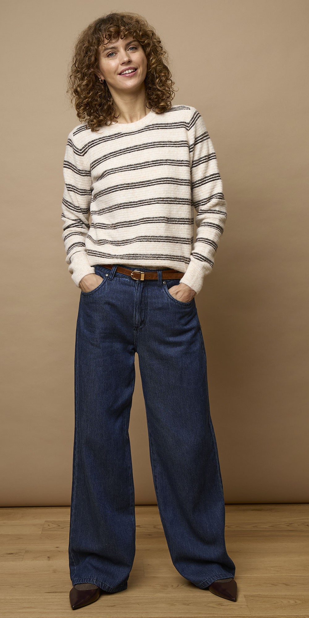 Fransa Dark Denim Wide Jeans