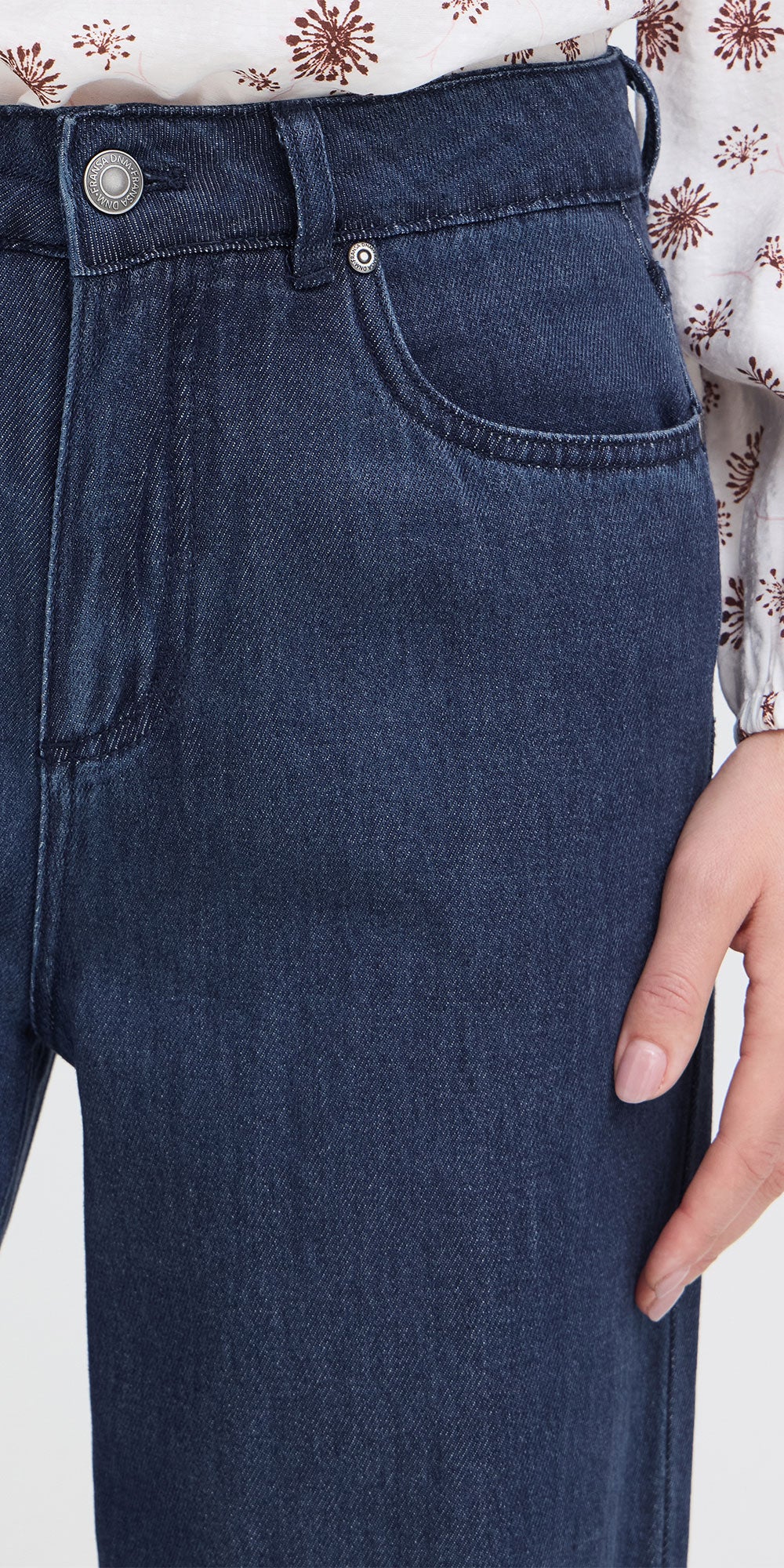 Fransa Dark Denim Wide Jeans