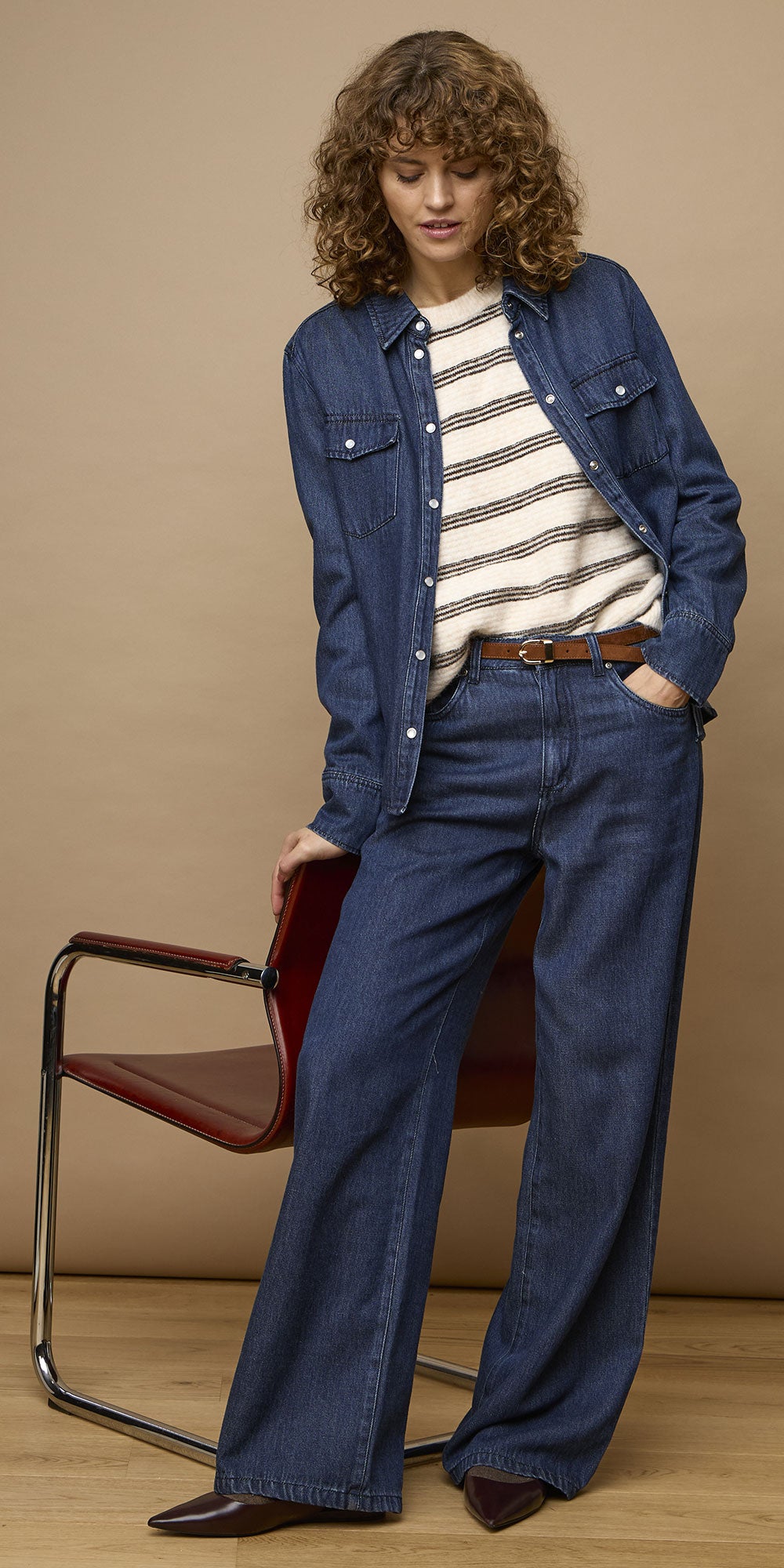 Fransa Dark Denim Jean Shacket