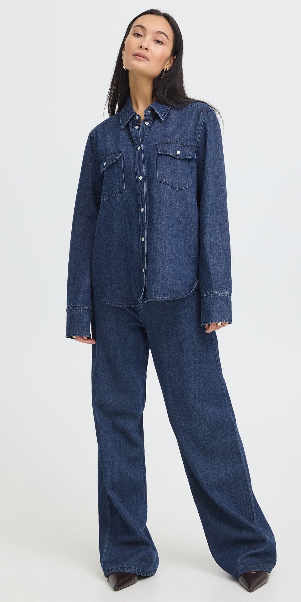 Fransa Dark Denim Jean Shacket