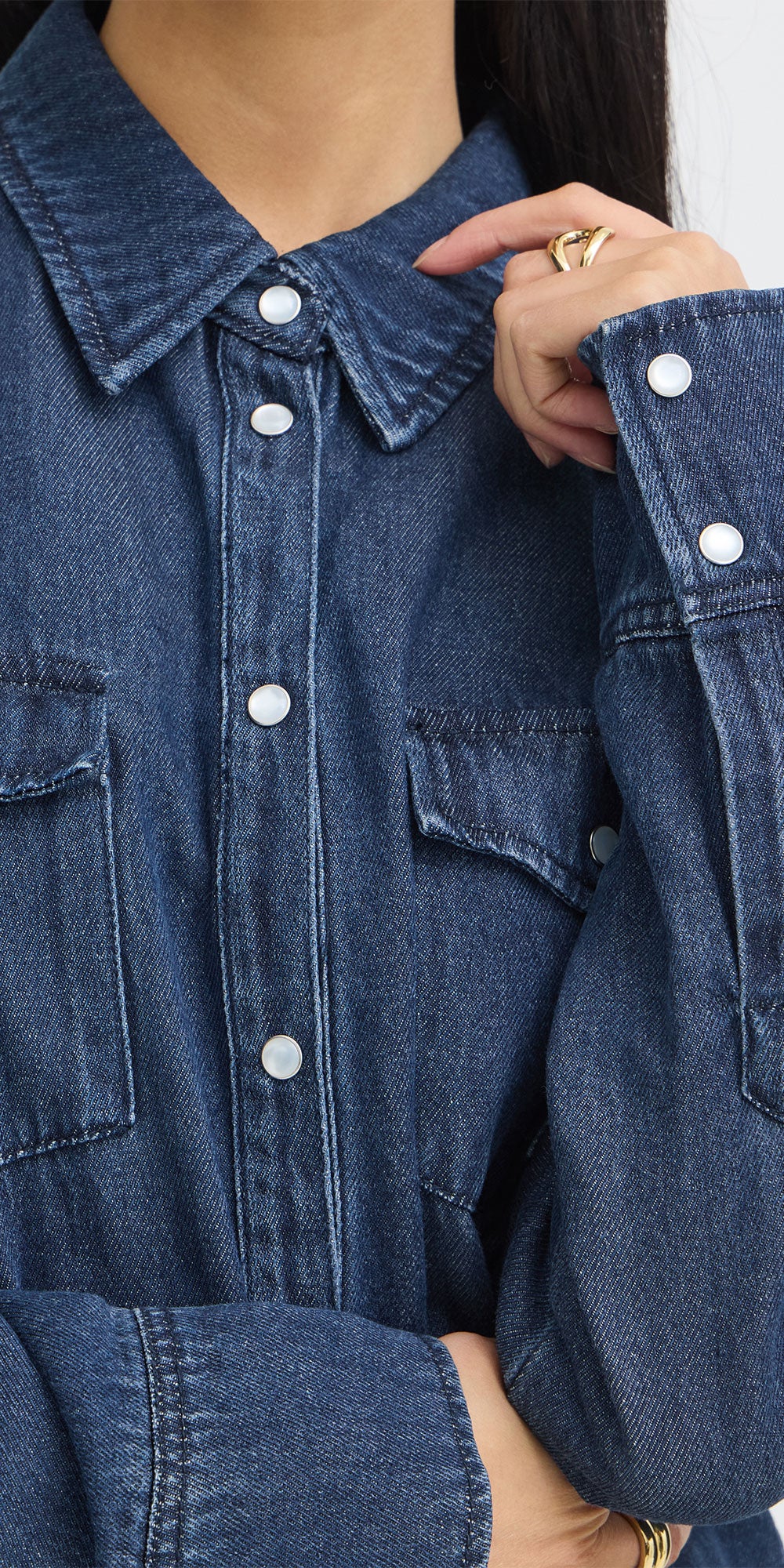 Fransa Dark Denim Jean Shacket