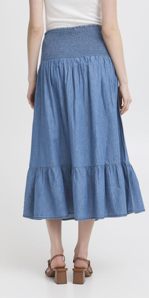 Fransa Denimblom Skirt