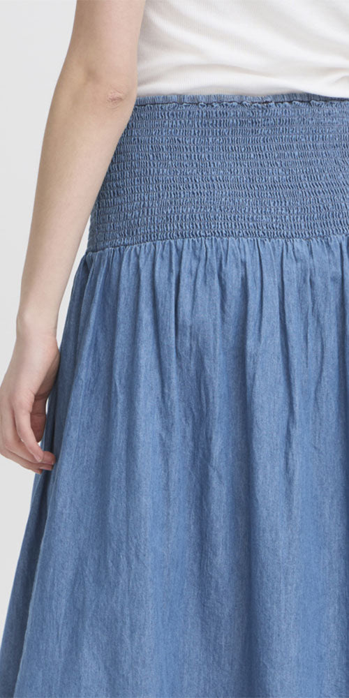 Fransa Denimblom Skirt