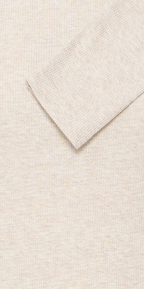 Fransa Fitted Long Sleeve Tee, oatmeal