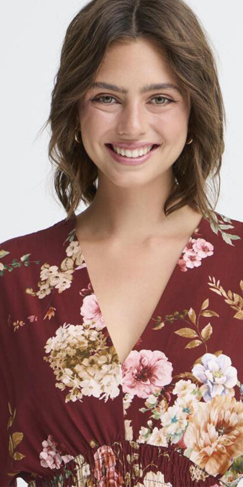 Fransa Floral Kimono Style Dress
