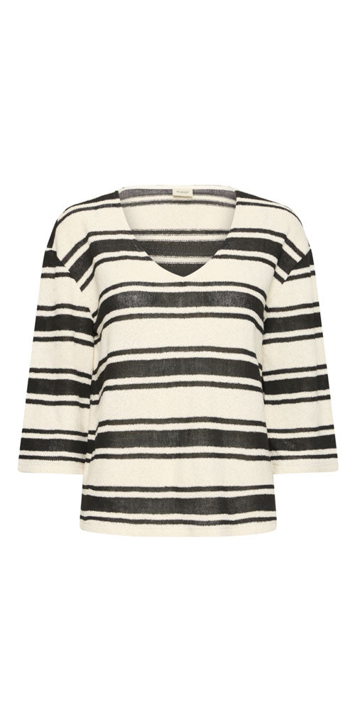 Fransa Gauzy Striped Pullover