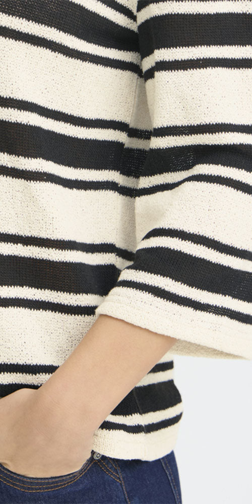 Fransa Gauzy Striped Pullover
