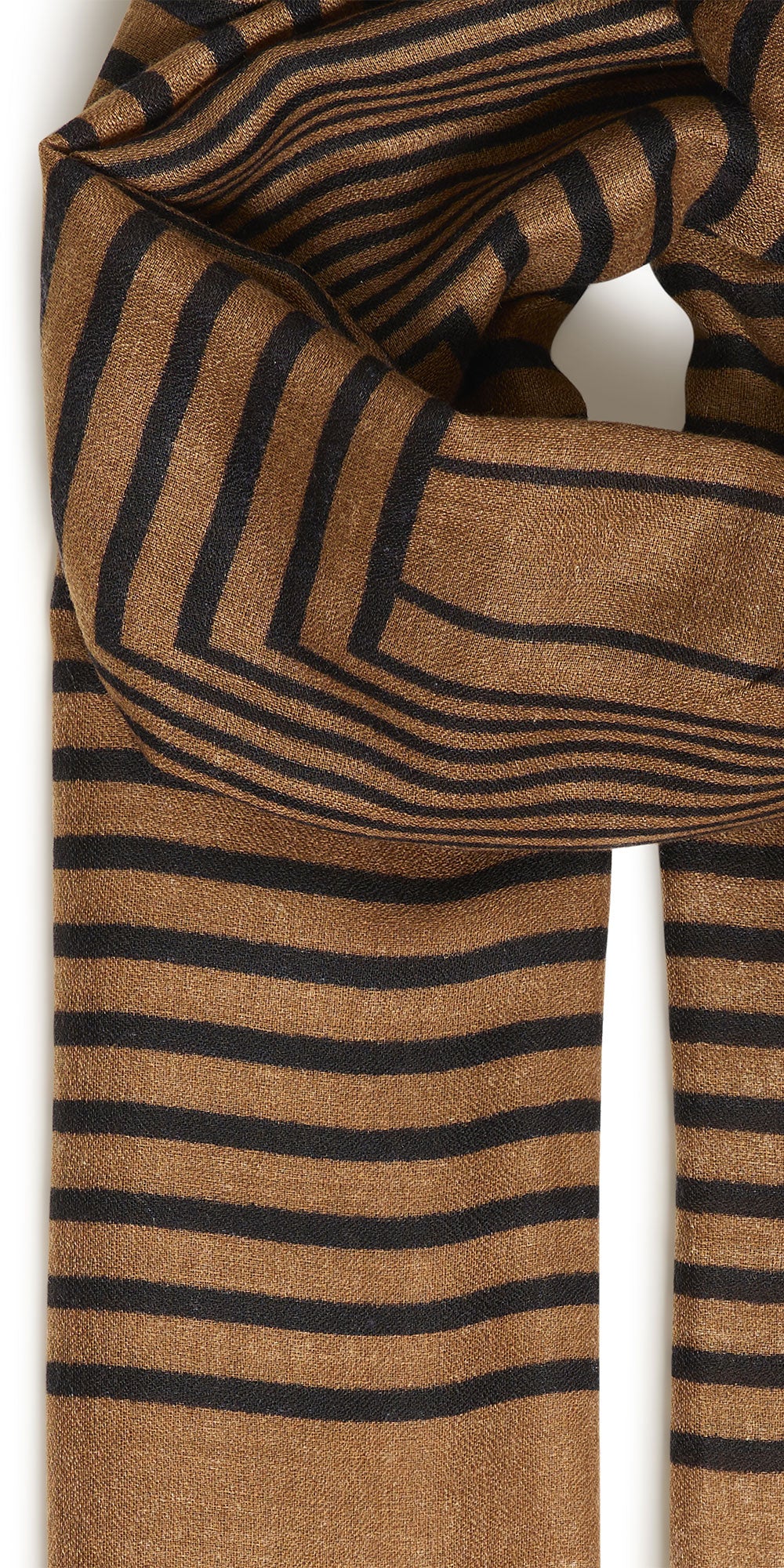 Fransa Geo Lines Scarf, camel/black