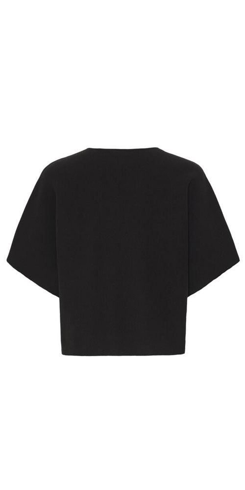 Fransa Half Sleeve Cardy, black