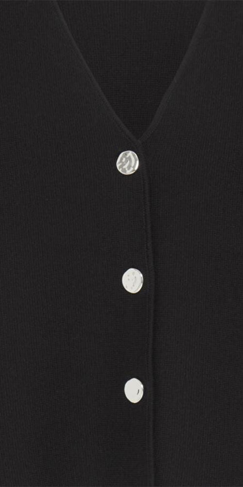 Fransa Half Sleeve Cardy, black