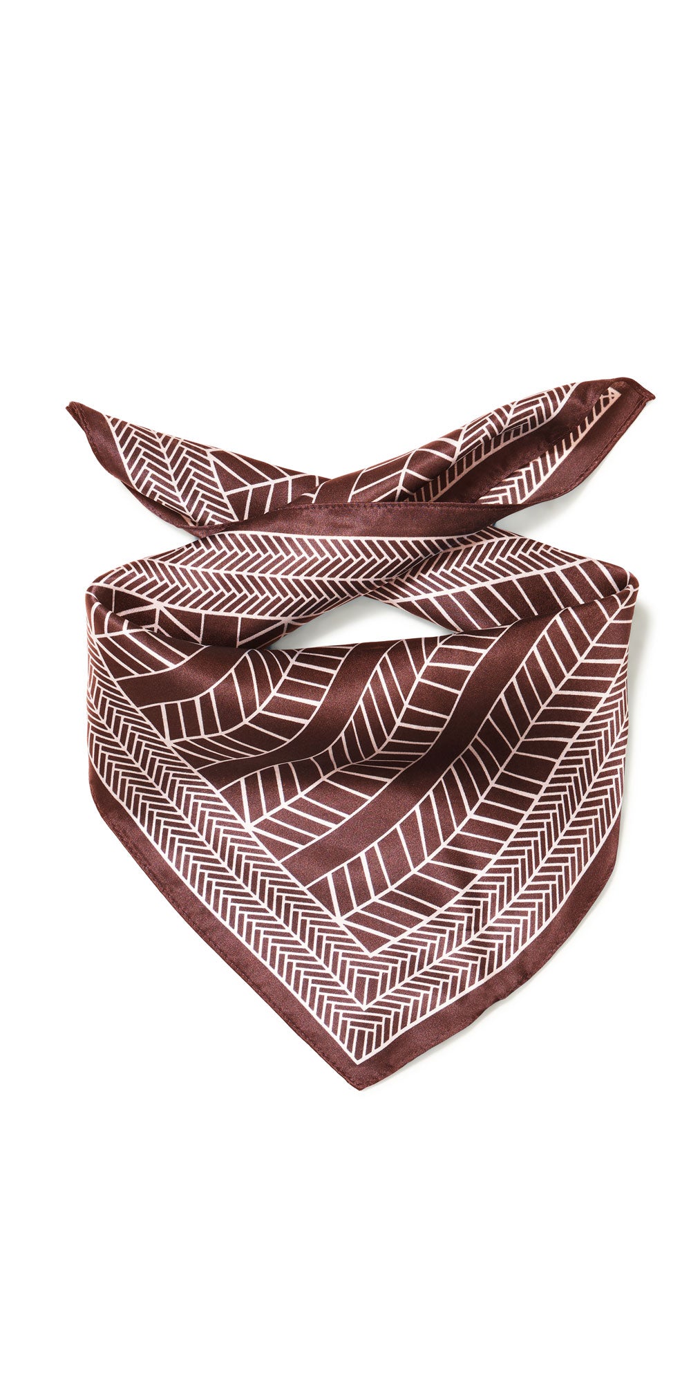 Fransa Silk Herringbone Scarf, raisin