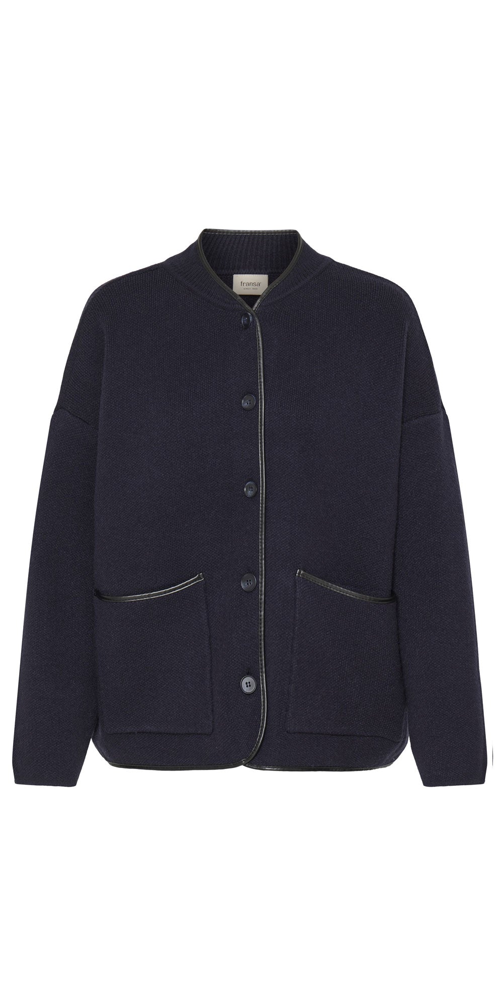 Fransa Knit Cardy Jacket, navy