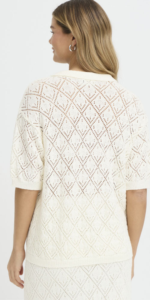 Fransa Lacey Knit Polo