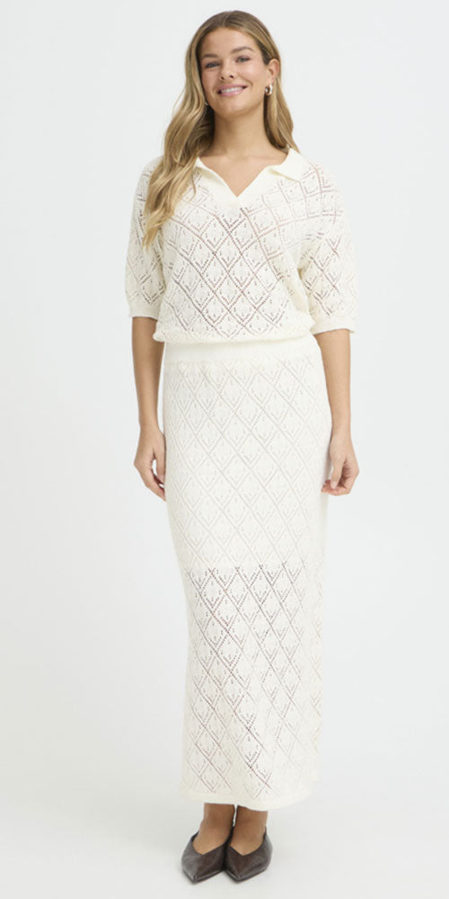 Fransa Lacey Knit Polo