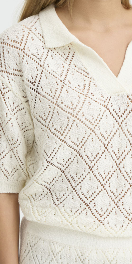 Fransa Lacey Knit Polo