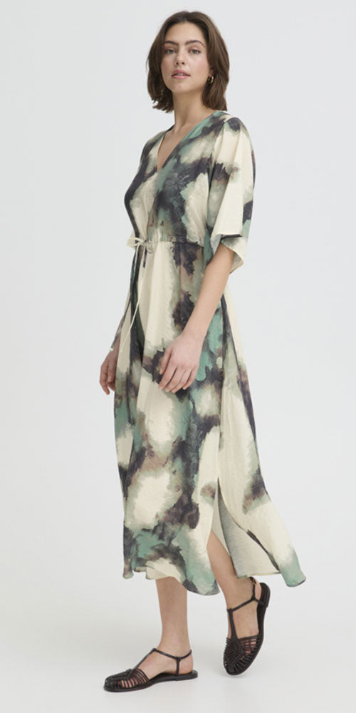 Fransa Marble Print Dress