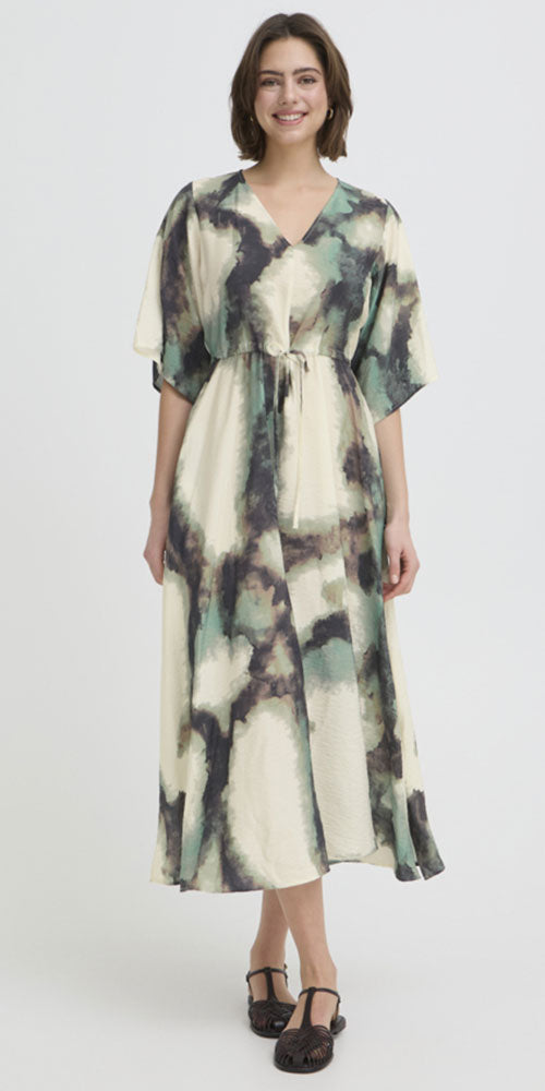 Fransa Marble Print Dress