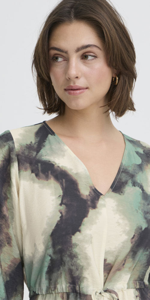 Fransa Marble Print Dress