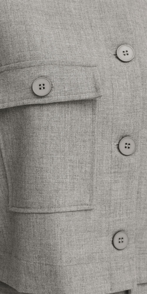 Fransa Minimalist Blazer, heathered grey