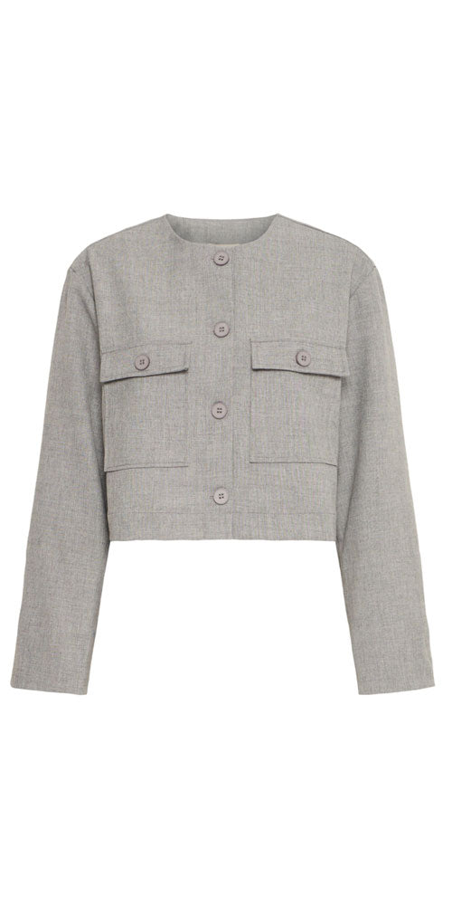 Fransa Minimalist Blazer, heathered grey