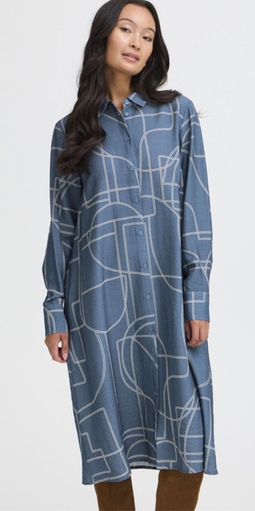 Fransa Modern Art Shirt Dress