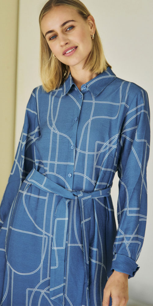 Fransa Modern Art Shirt Dress