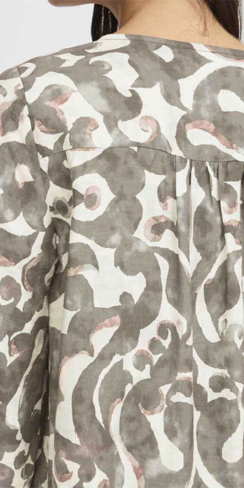 Fransa Moroccan Print Blouse