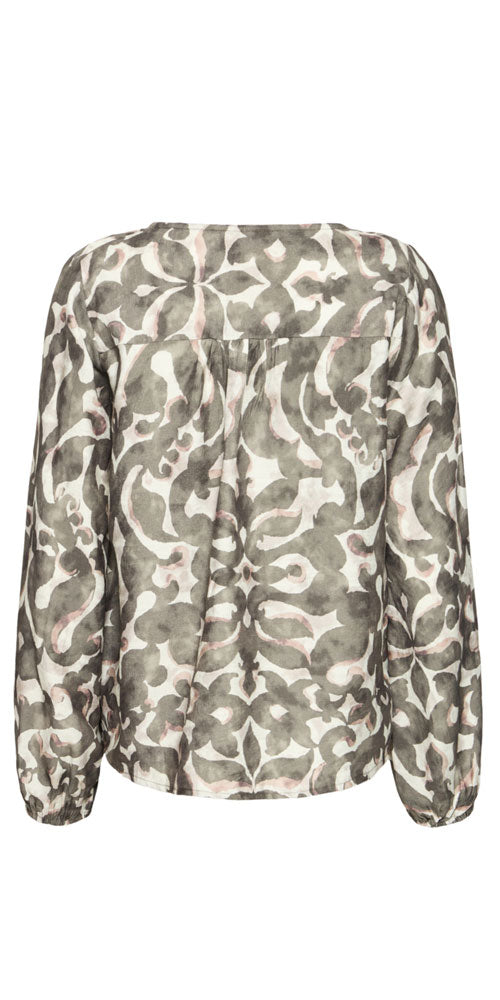 Fransa Moroccan Print Blouse