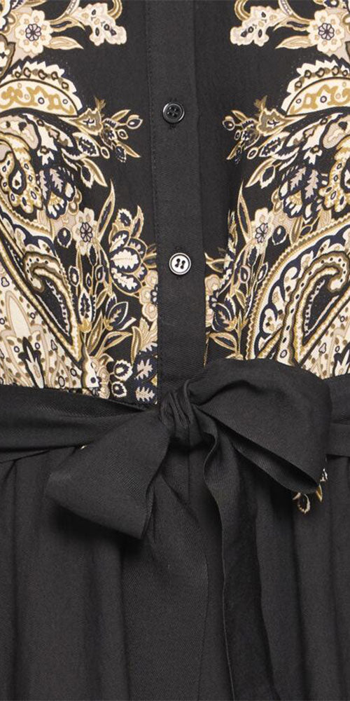 Fransa Paisley Motif Shirt Dress