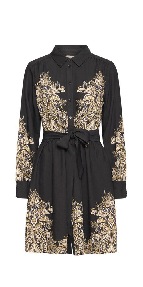 Fransa Paisley Motif Shirt Dress