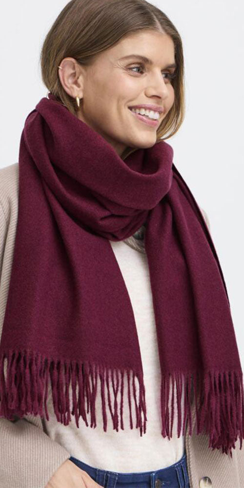 Fransa Pashmina Scarf, wine