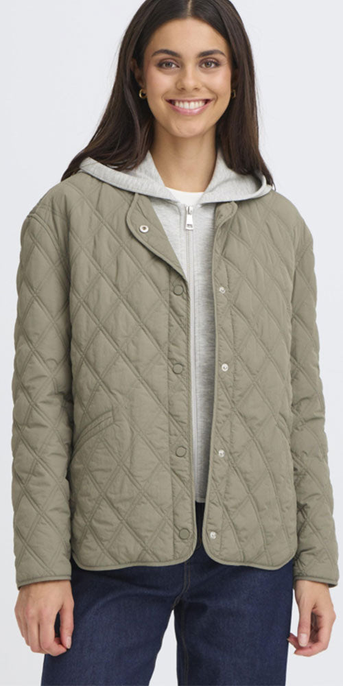 Fransa Quilted Hoodie Jacket