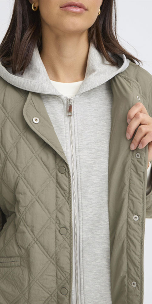 Fransa Quilted Hoodie Jacket