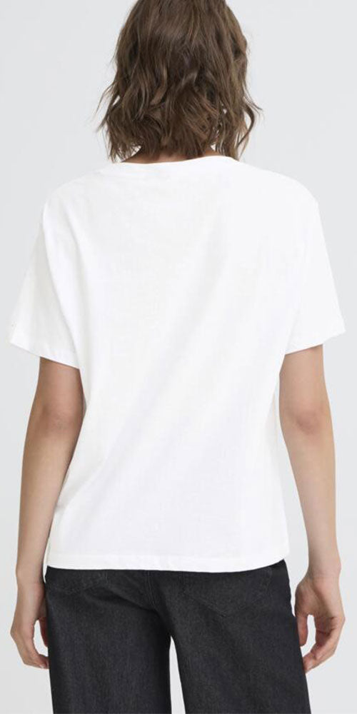 Fransa Studded Tee, white