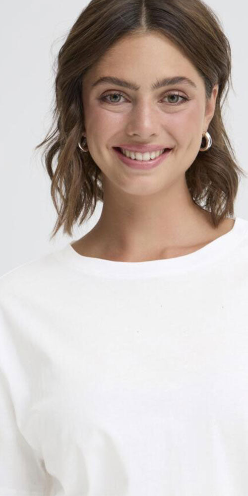 Fransa Studded Tee, white