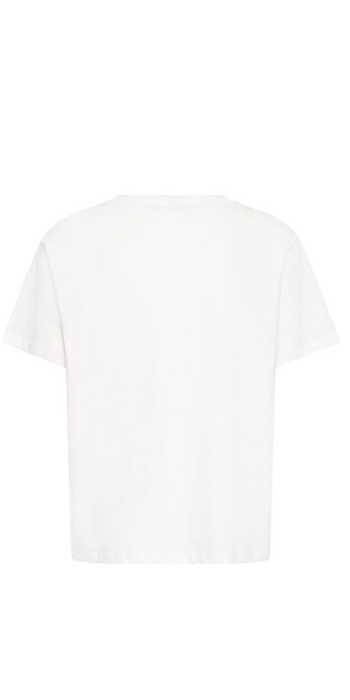 Fransa Studded Tee, white