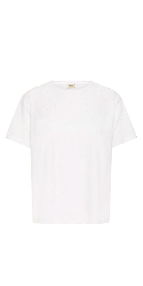 Fransa Studded Tee, white