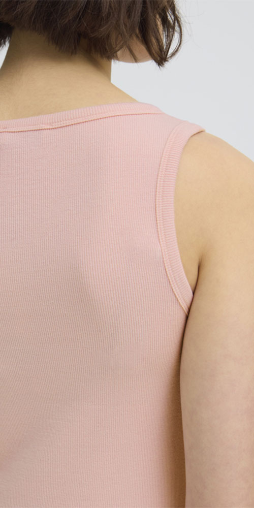 Fransa Ribbed Tank, pink