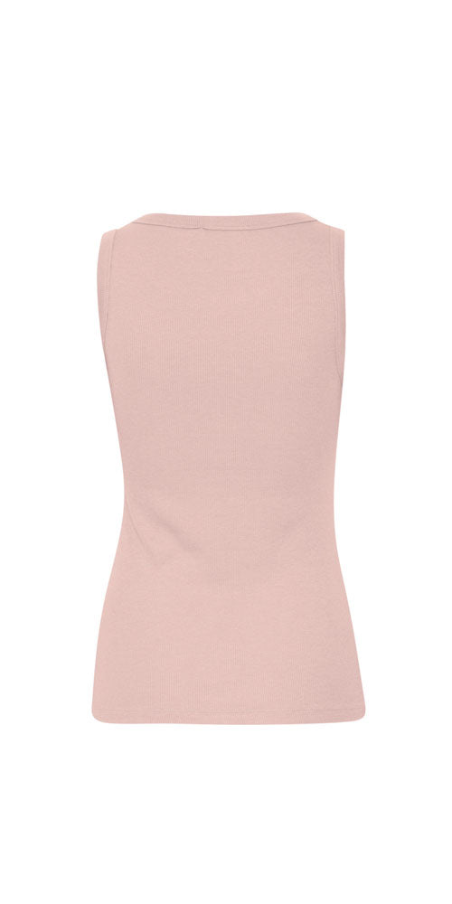 Fransa Ribbed Tank, pink