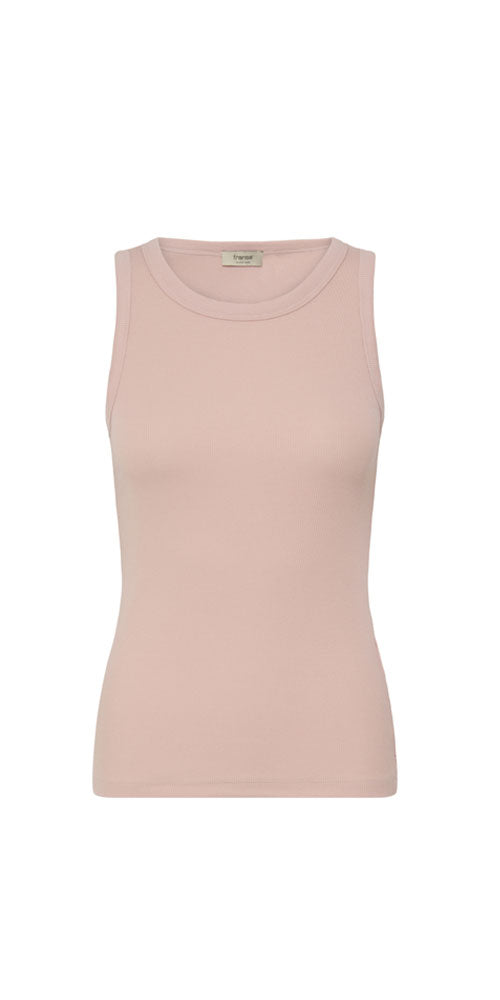 Fransa Ribbed Tank, pink
