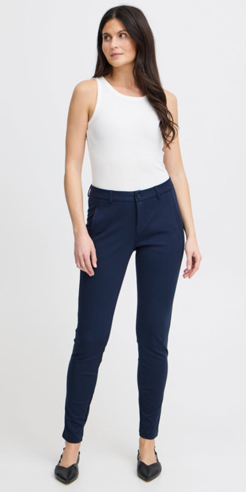 Fransa Ribbed Tank, off-white